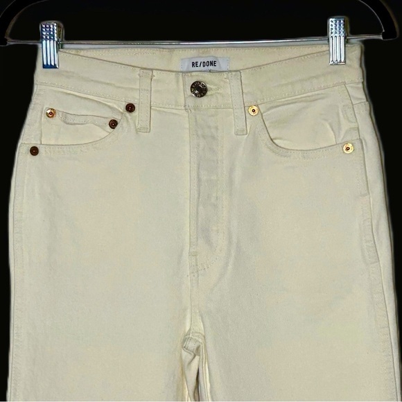 NWT Re/Done 80s Slim Straight Jeans in Vintage White, Button Fly, Size 26. - Picture 4 of 11